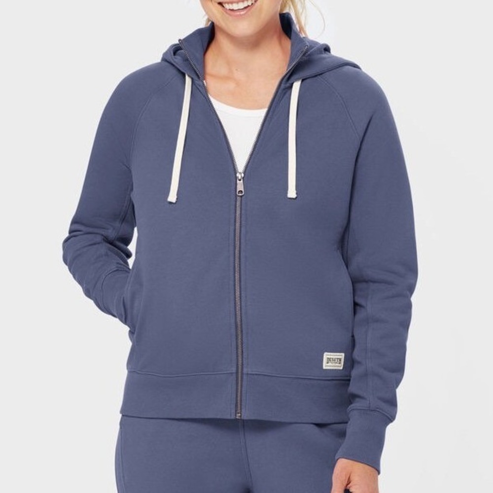 Duluth Trading Souped-Up Sweats Full-Zip Hoodie, Blue Small | Gorp Workwear